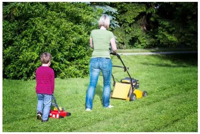 using a mulching mower