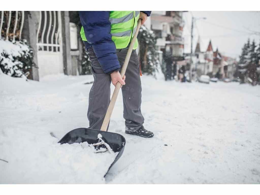 man shoveling snow