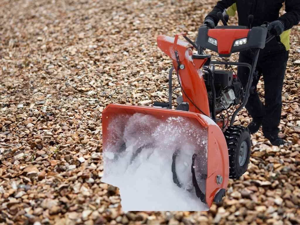 Can snow blowers be used on gravel driveways