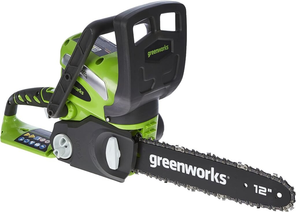 Greenworks 40V 12 Cordless Compact Chainsaw (Great For Storm Clean-Up, Pruning, and Camping), Tool Only