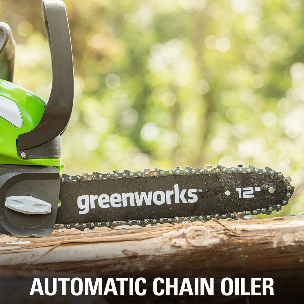 Greenworks 40V 12 Cordless Compact Chainsaw (Great For Storm Clean-Up, Pruning, and Camping), Tool Only