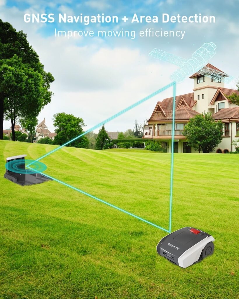 OWLMOW Robot Lawn Mower with GPS Path Planning, Mows Up to 1/2 Acre /22,000 Sq.Ft, APP Control with Schedule, Multiple Zones Capability, Custom Mowing, Stoppage Re-Cutting, Self-Charging, IPX5, Wi-Fi